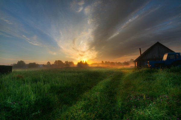 Закат в деревне