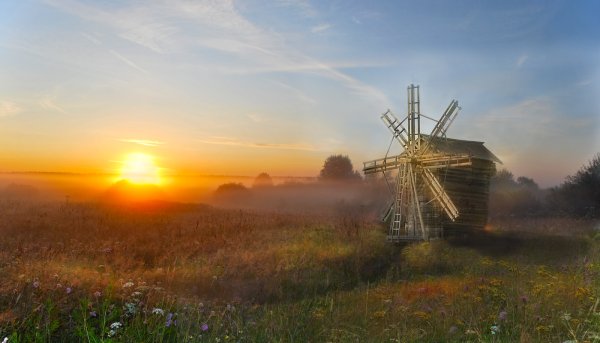 Закат в деревне