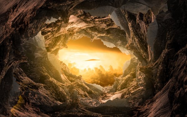Фото пещера и солнце