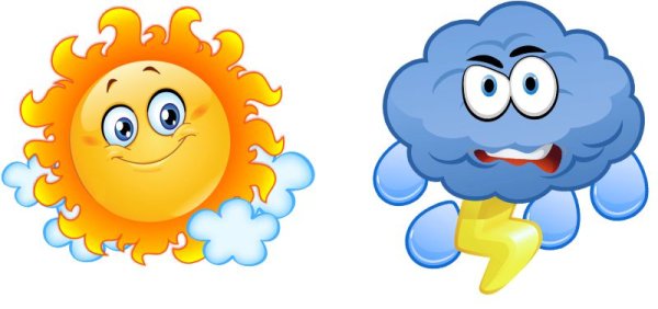 Тучки и солнышко для оформления детского