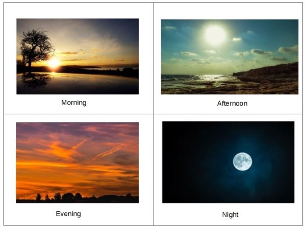 Пейзаж днем и вечером