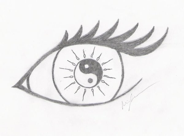 Рисунок глаза для срисовки легкие
