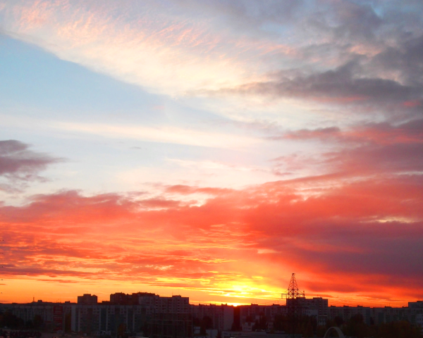 Закат в городе