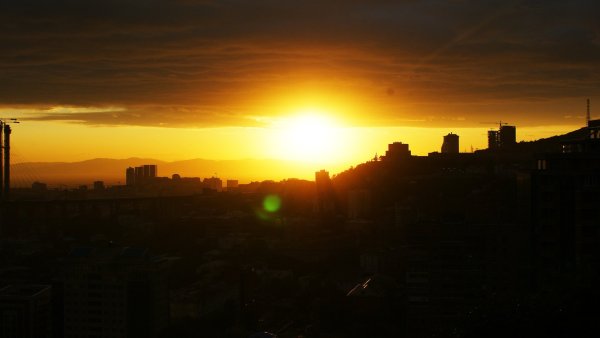 Папин Олимпус тёмно-оранжевый закат