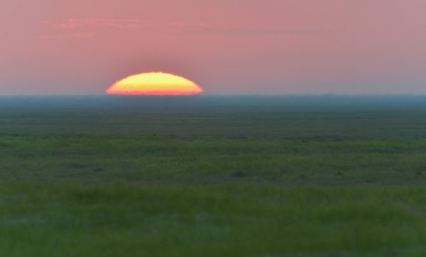 Красивый закат в поле