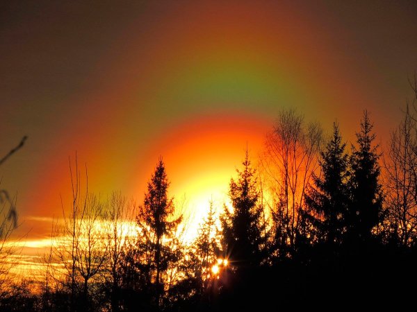 Явление гало радуги