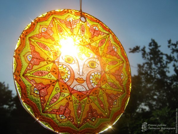 Ловец солнца витражная роспись