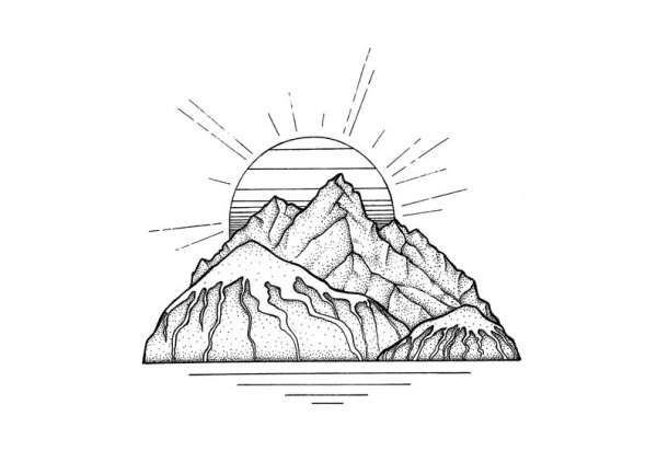 Иллюстрации пейзажей в стиле флэт