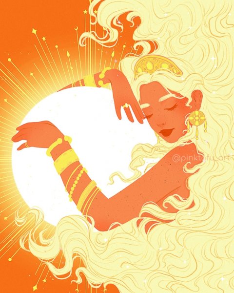 Девушка солнце арт