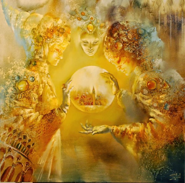 Женщина в поле на закате