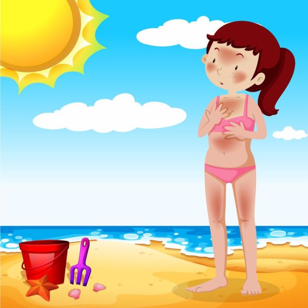 Дети в солнцезащитных очках на пляже