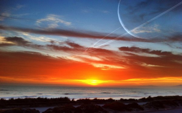 Огромное солнце на закате