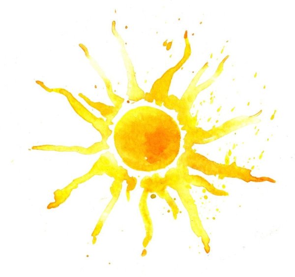 Солнце акварель