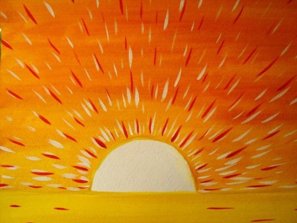 Рисование мазками гуашью для детей