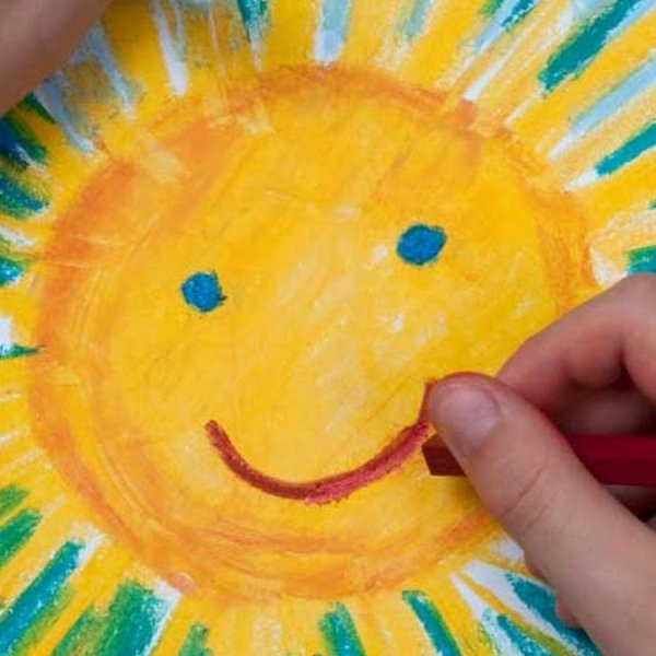 Рисование яркое солнце