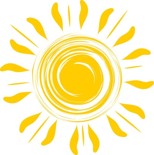 Векторное изображение солнца с лучами