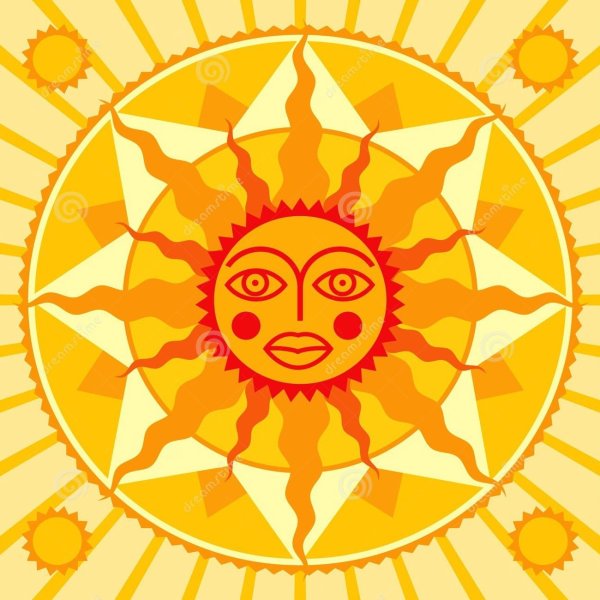 Солнце декоративное изображение