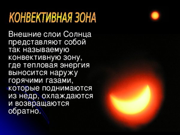 Конвективная зона солнца характеристика