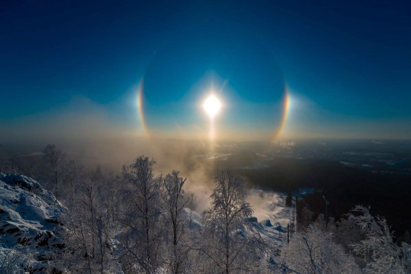 Северное сияние солнечное гало