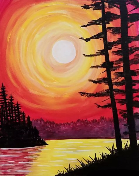 Закат рисунок