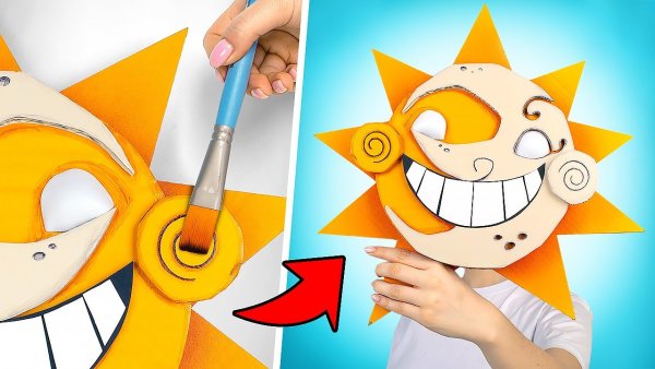 Маска солнце и Луна из ФНАФ 9 сделать