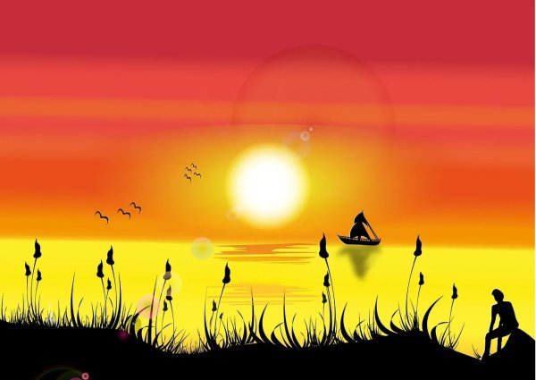 Закат карандашом