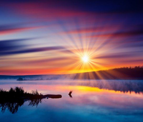 Красивый закат солнца