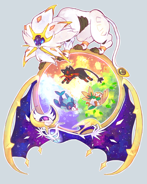 Pokemon Lunala and Solgaleo