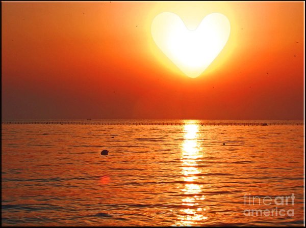 Сердце море закат