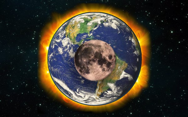 Планета земля и солнце