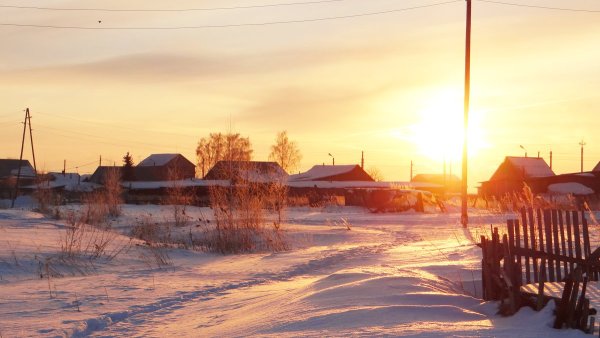 Зимнее утро в деревне