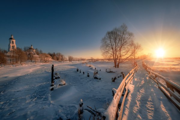 Зимнее утро в деревне
