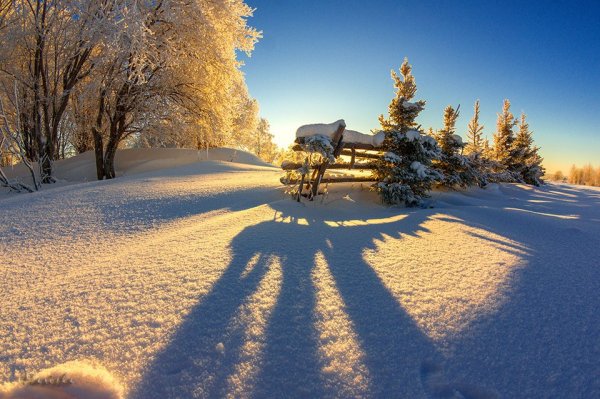 Зима солнце деревня