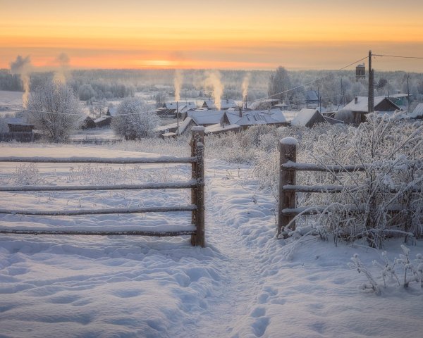 Зима в деревне