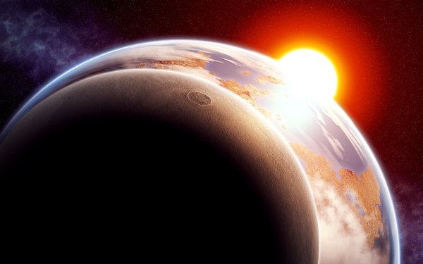 Солнечное затмение вид из космоса