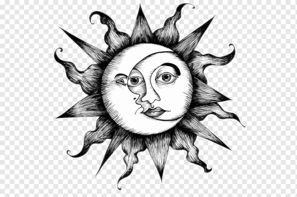 Солнце и месяц с лицом