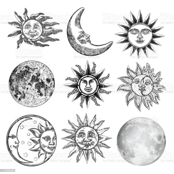 Солнце и Луна Графика