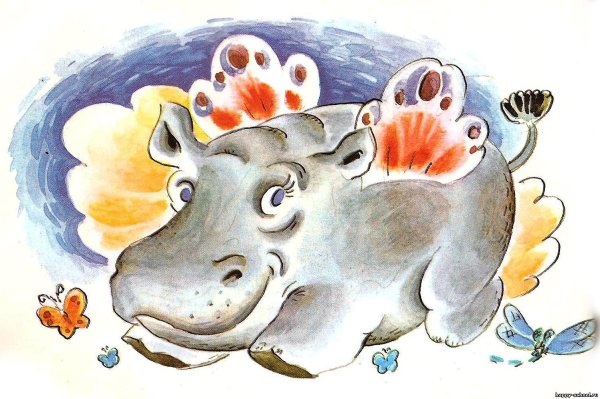 Гиппопотам в зоопарке