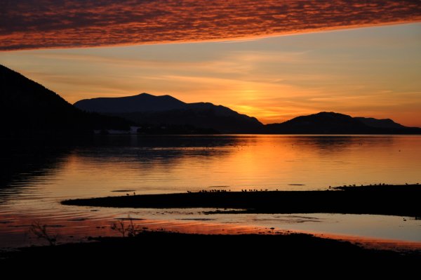 Норвегия фьорды закат