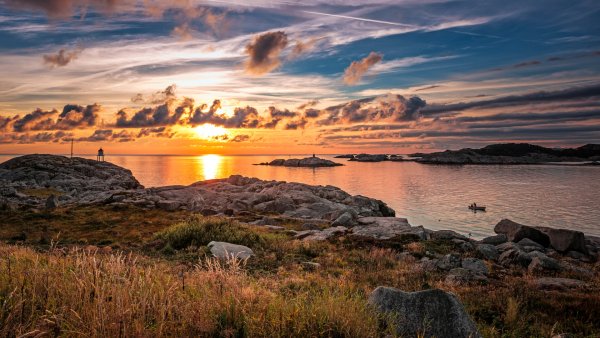 Норвегия Лофотенские острова закат