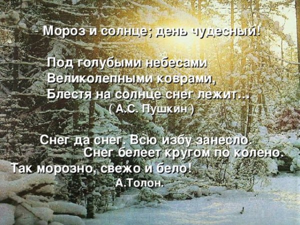 Мороз и солнце день чудесный