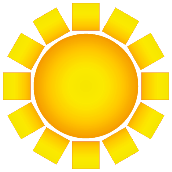 Солнце из геометрических фигур