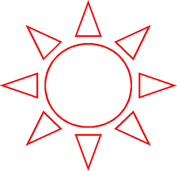 Солнышко из геометрических фигур