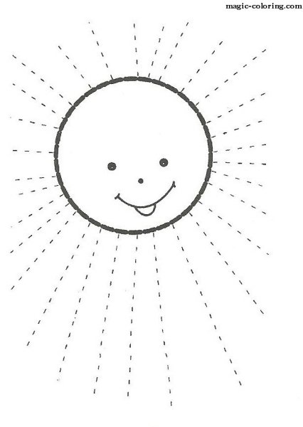 Веселое солнышко раскраска