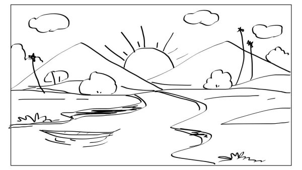 Рассвет раскраска для детей