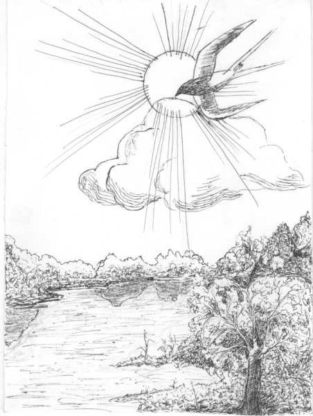 Закат солнца за горами