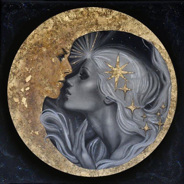 Солнце и Луна иллюстрация