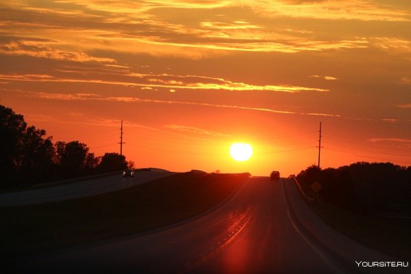 Вечерняя дорога закат