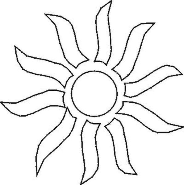 Контур солнца с лучами