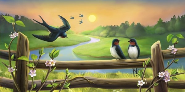 Птички для пейзажа для детей